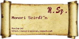 Monori Szirén névjegykártya